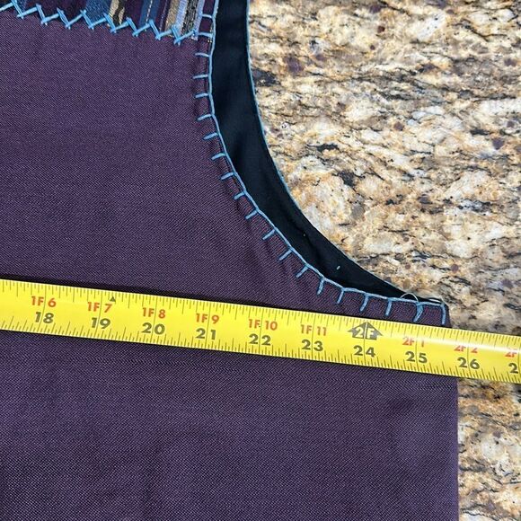 Cedar Canyon Vintage V-neck Button Front Patchwork Vest Size 1X - Picture 5 of 6